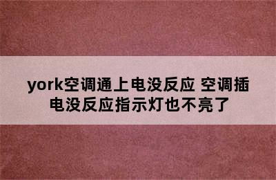 york空调通上电没反应 空调插电没反应指示灯也不亮了